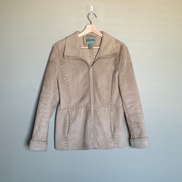 Vintage Jackets & Blazers - Vintage Penman's suede patchwork zipup coat medium